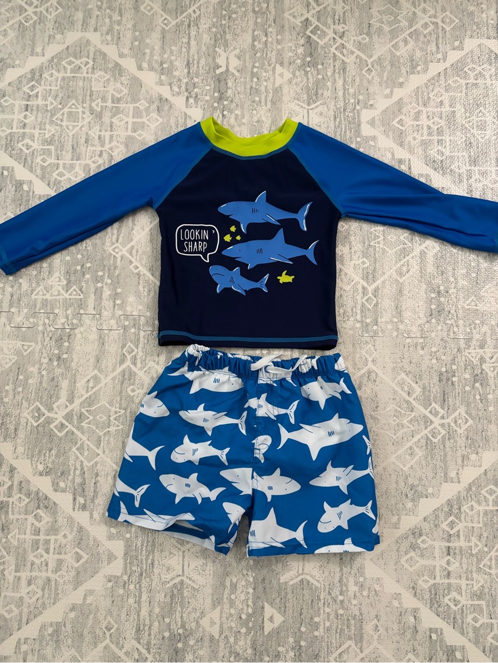 Gerber Baby Boy/Toddler Shark Rashguard Swim Set